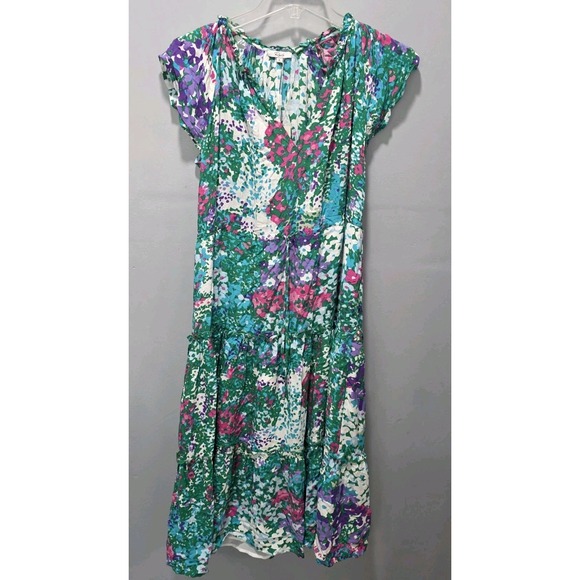 Rails Dresses & Skirts - Rails Dress Size S Juni Gardenia Floral Print Colorful Midi Tie Waist